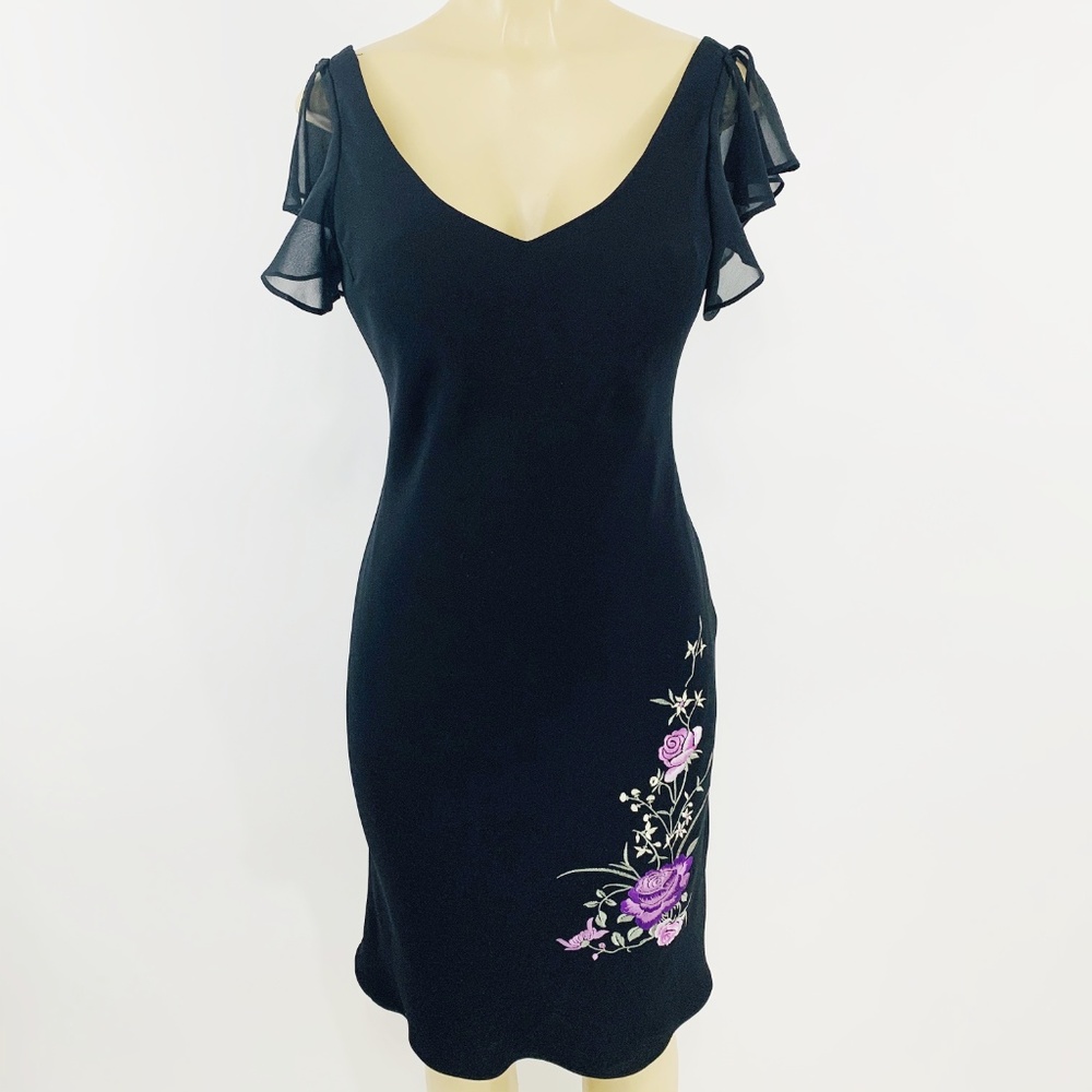 Dressbarn Black Midi Dress Size 6